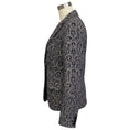 Load image into Gallery viewer, Ikram Navy Blue / Ivory Ikat Jacquard Two Button Blazer Jacket

