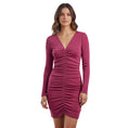Load image into Gallery viewer, Prabal Gurung Fuchsia Metallic Ruched Cocktail Dress

