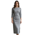 Load image into Gallery viewer, Peserico Grey Fluid Cotton Wool Jersey Dress
