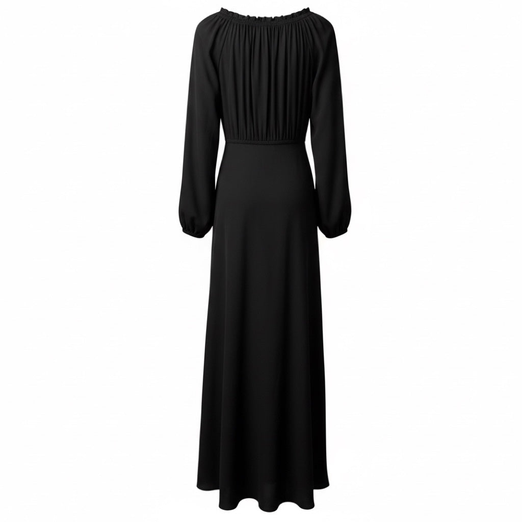 Dodo Bar Or Black Ala Belted Silk Crepe De Chine Maxi Dress