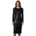 Load image into Gallery viewer, Max Mara Studio Black Sequined Midi Cocktail Dress
