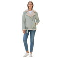 Load image into Gallery viewer, All Saints Powder Blue Hawley Oversized Shearling Biker Jacket
