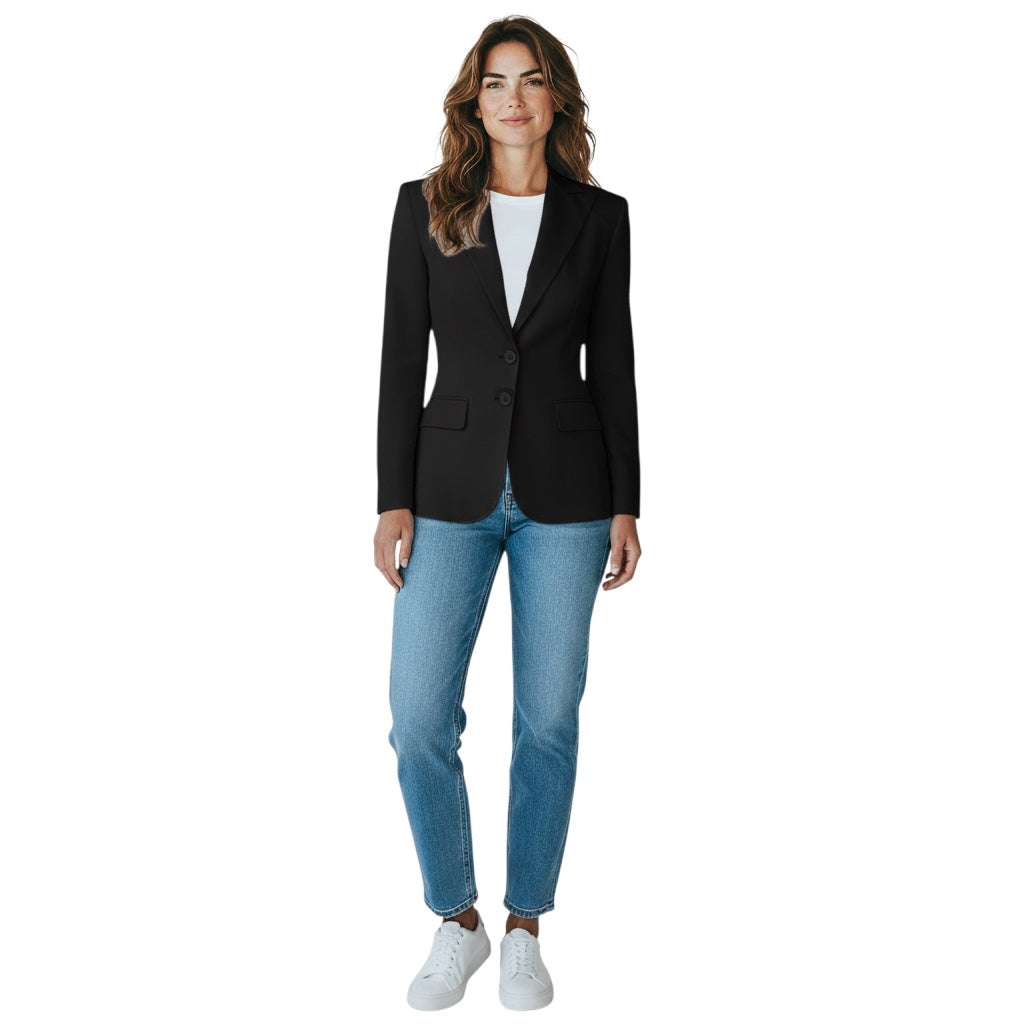 Dolce & Gabbana Black Two Button Wool Stretch Blazer