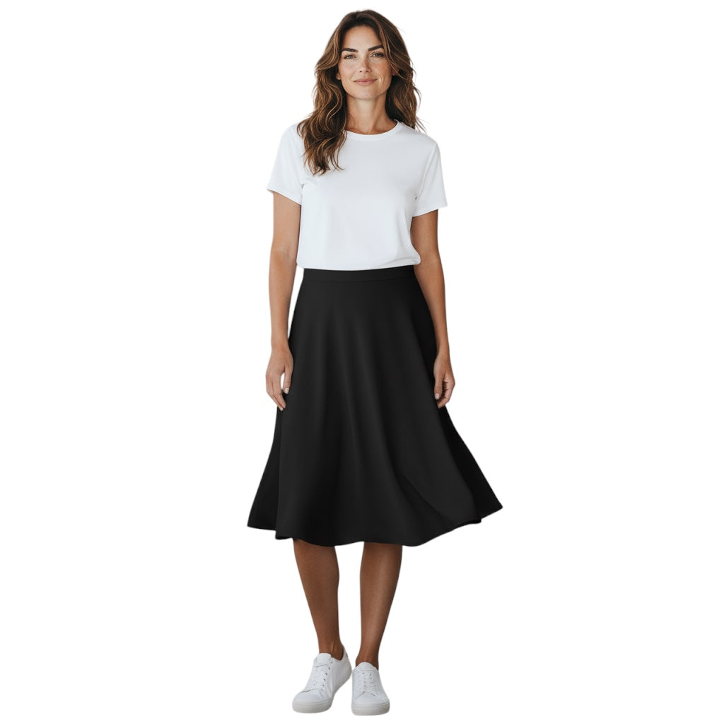 Prada Black Flared Crepe Skirt
