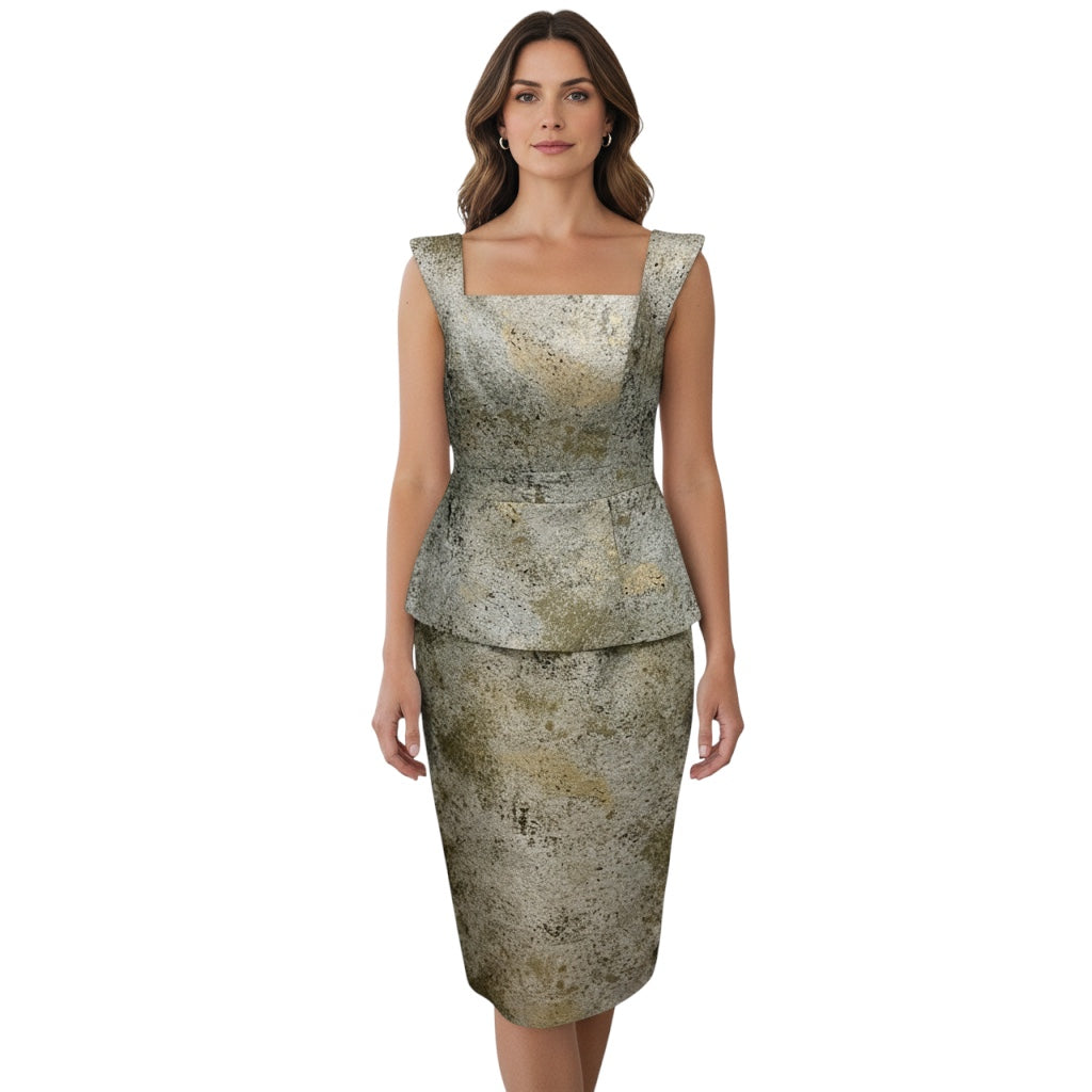 Black Halo Eve by Laurel Berman Bronze Metallic Cocktail Dress