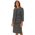 Load image into Gallery viewer, Chanel Boutique Vintage Black / White / Charcoal Grey Tweed Jacket and Skirt Set

