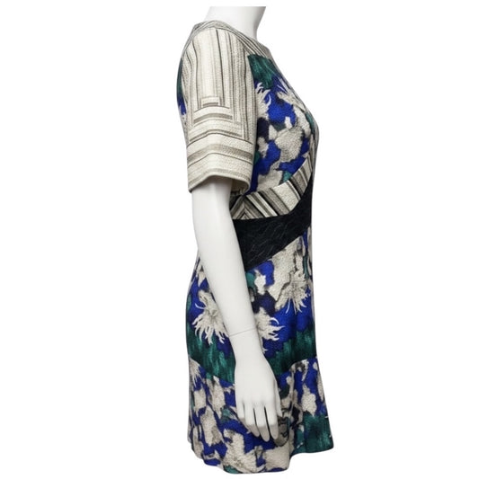 Peter Pilotto Dahlia Blue Silk Cloque Elizabeth Dress