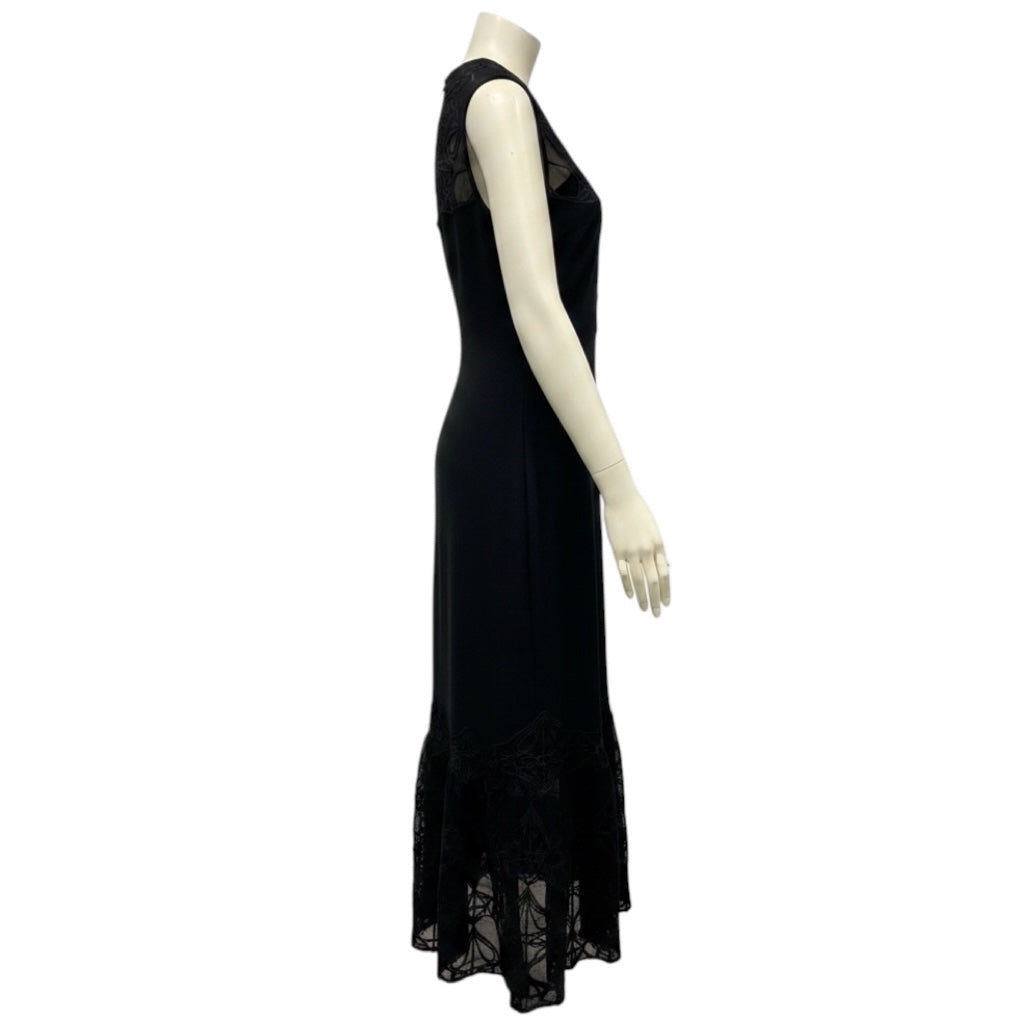 Jonathan Simkhai Black Lace Trim Sleeveless Midi Dress