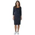 Load image into Gallery viewer, St. John Navy Blue Metallic Sequined Knit Cocktail Dress
