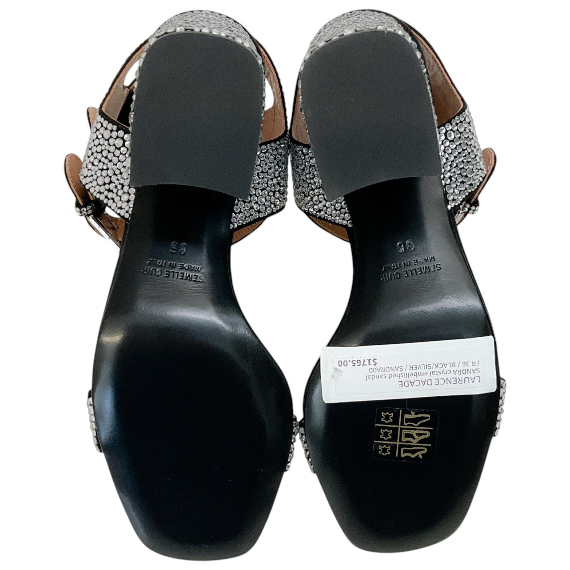 Laurence Dacade Silver Strass Sandra Sandals