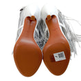 Load image into Gallery viewer, Alaia White Leather Maxi Fringe Sandals with Ankle Strap
