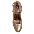 Load image into Gallery viewer, Casadei Rose Gold Metallic Ballet Pumps with Ankle Strap
