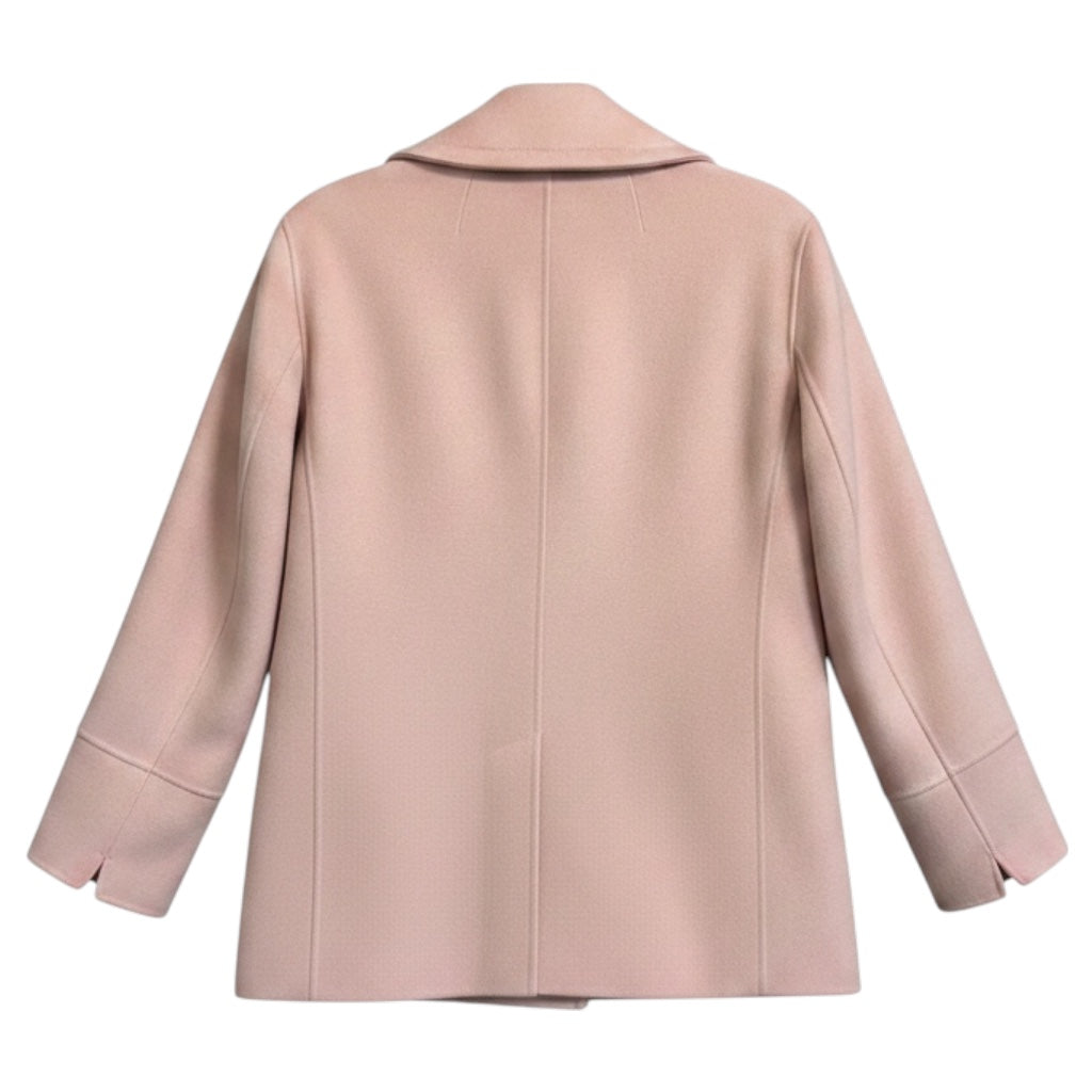 Max Mara S Collection Light Pink Button Front Wool Coat