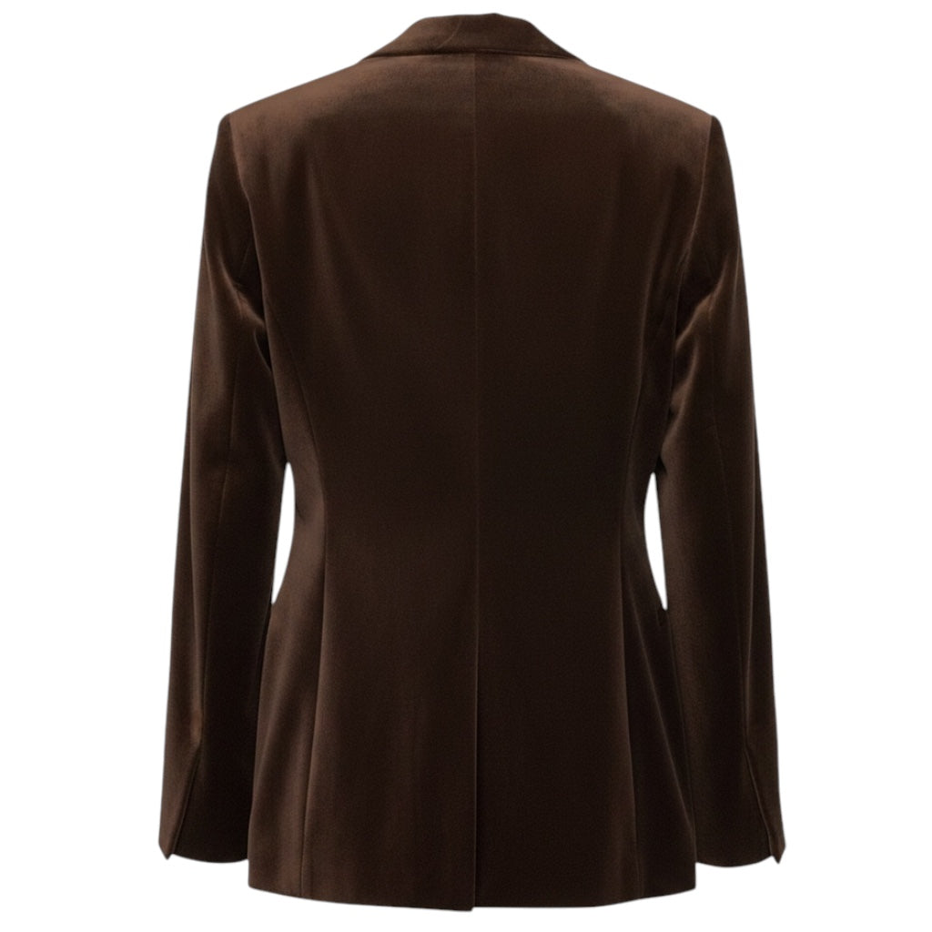 Frame Brown One Button Velvet Blazer