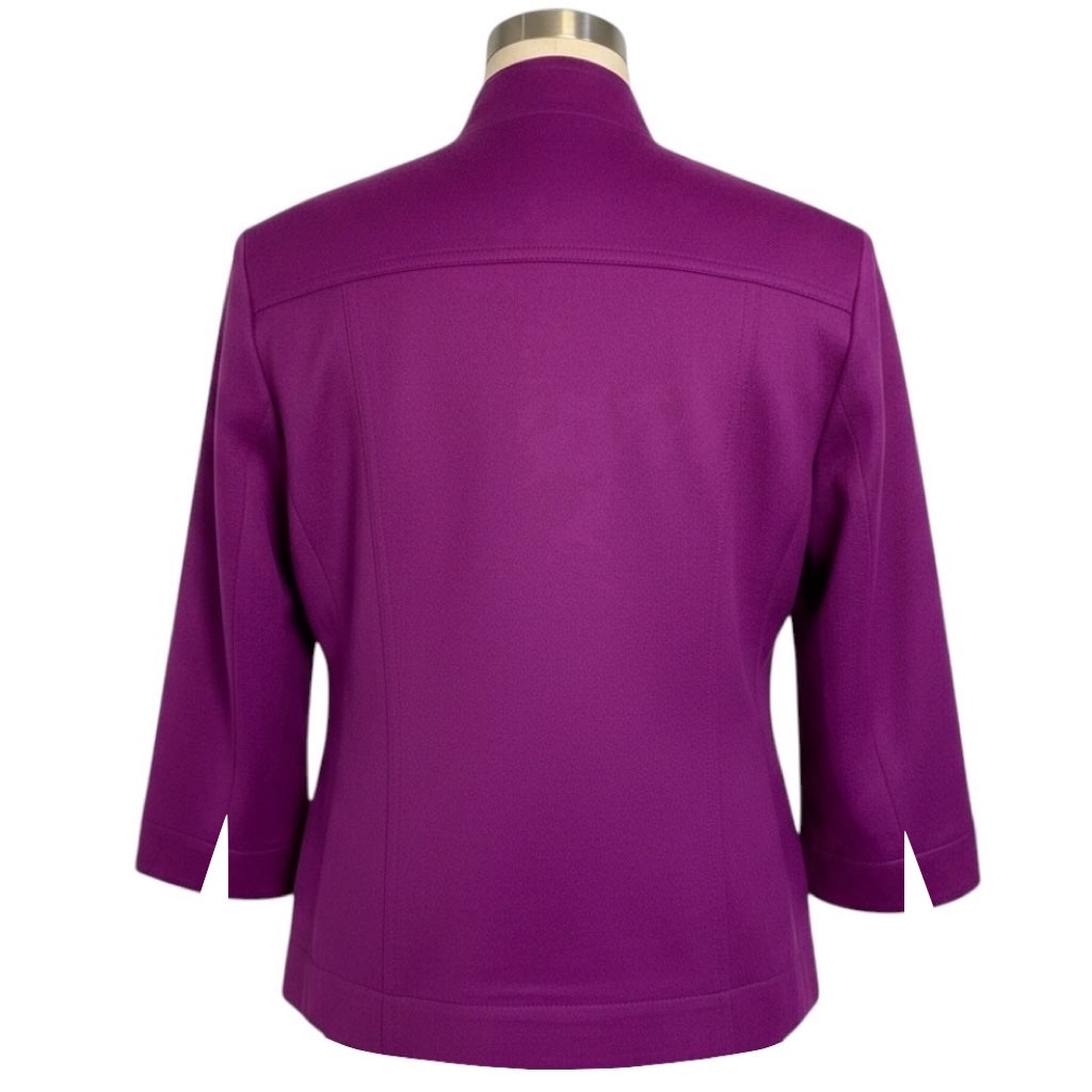 Akris Punto Magenta Button Front Wool and Angora Jacket