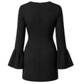Load image into Gallery viewer, Valentino Black Bell Sleeve Crepe Dress
