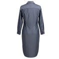 Load image into Gallery viewer, Lafayette 148 New York Blue / White Pinstriped Chambray Cotton Midi Dress
