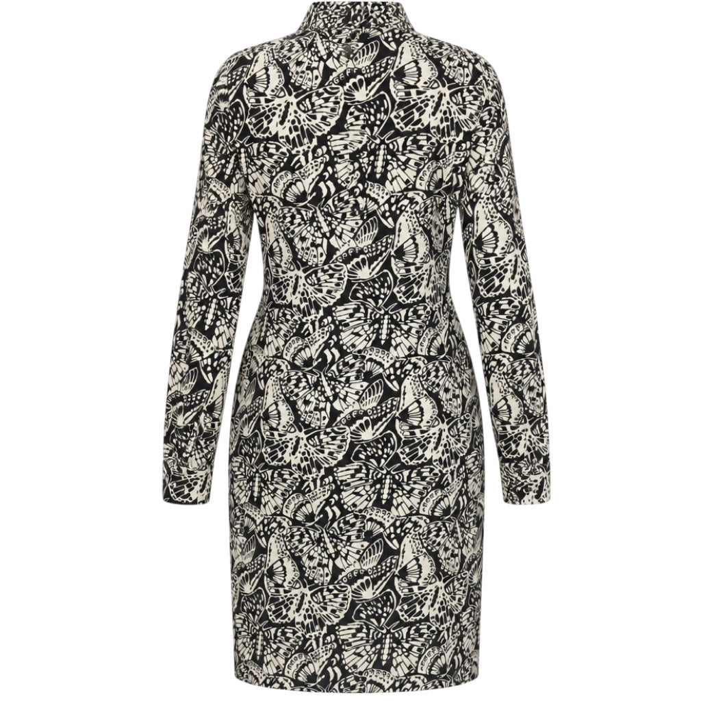Dries Van Noten Black / White Butterfly Print Midi Dress