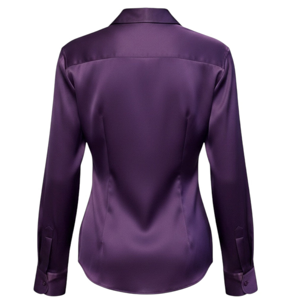 Ralph Lauren Collection Purple Button Front Silk Blouse