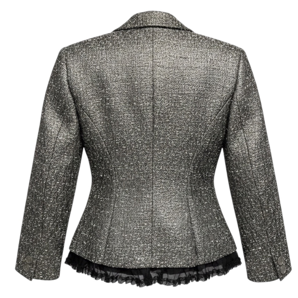 RED Valentino Silver Multi Metallic Jacquard Jacket