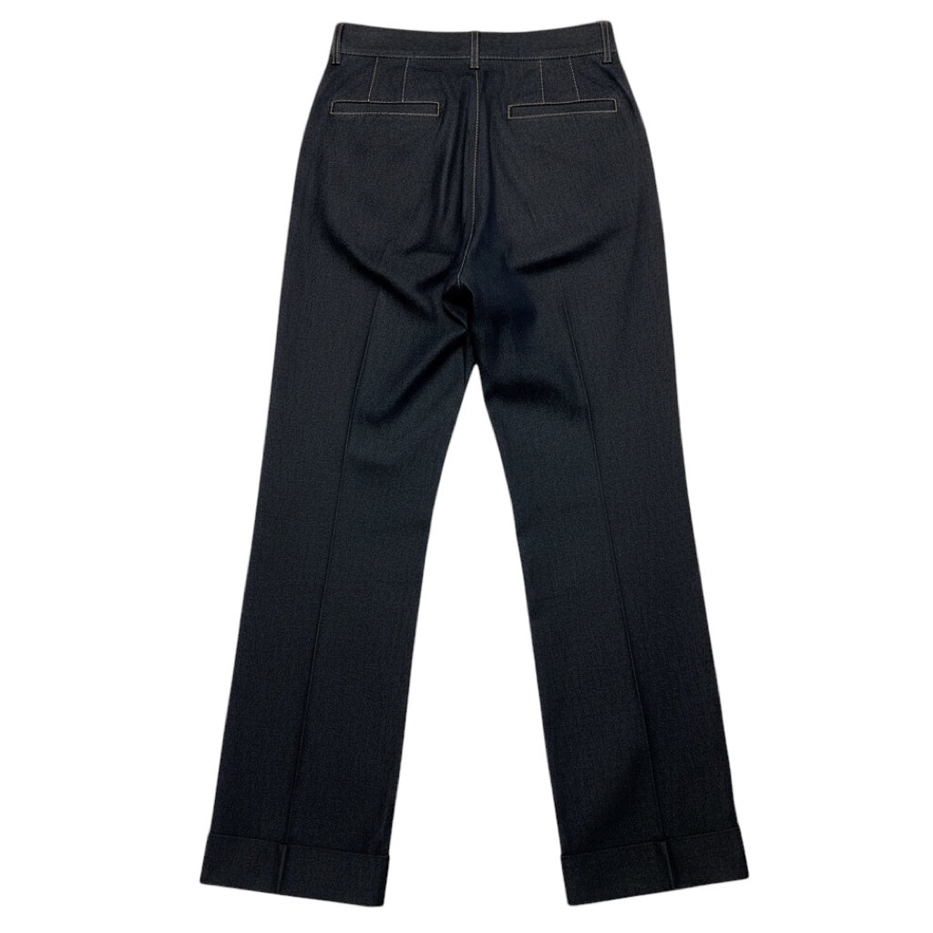 Adam Lippes Dark Blue Wash Denim Deeda Wide Leg Trousers