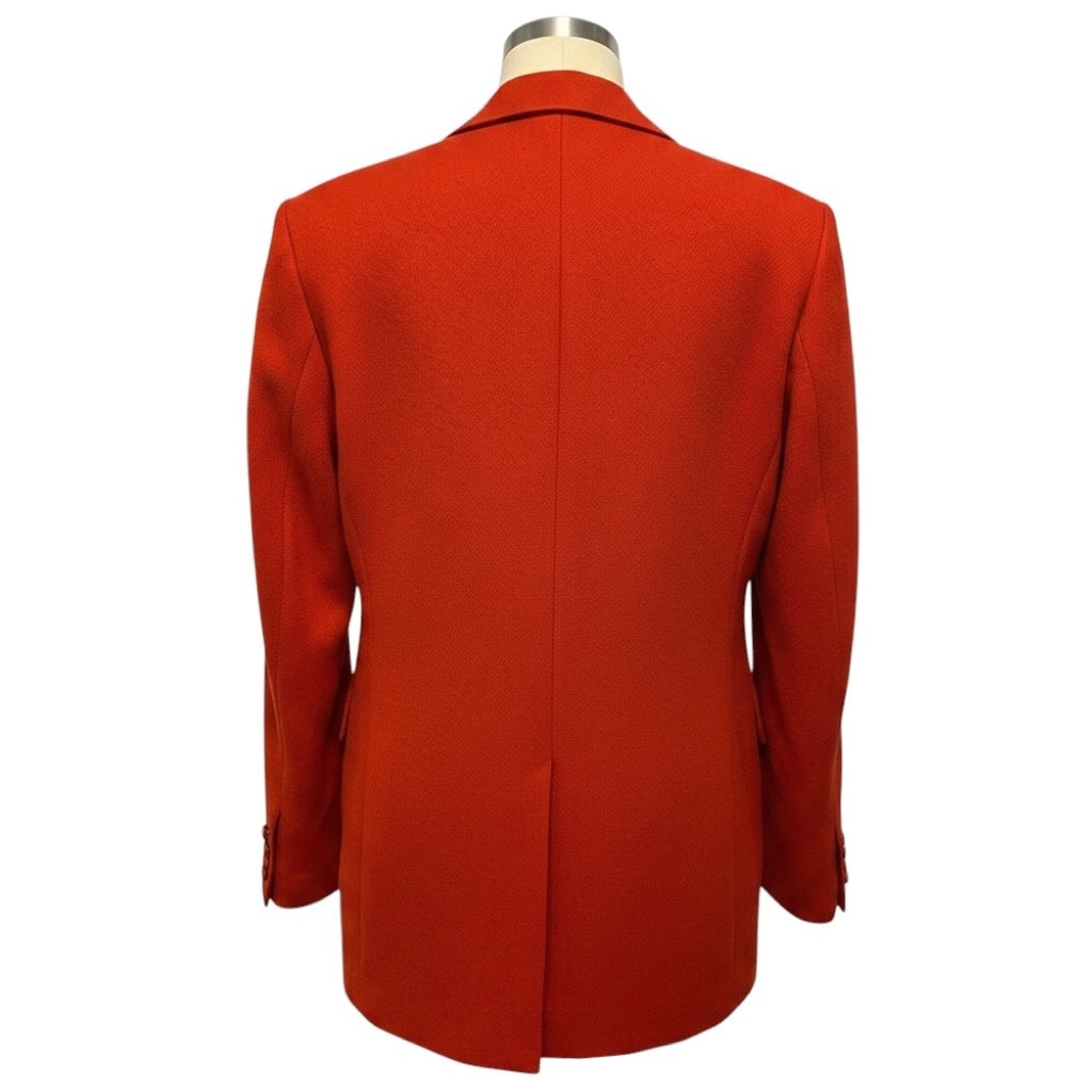 Dries Van Noten Rust One Button Wool Tweed Blazer Jacket
