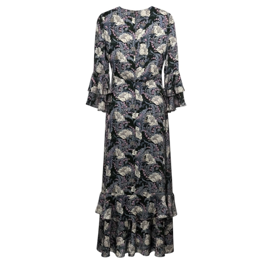 Liberty of London Navy Blue Multi Floral Silk Maxi Dress