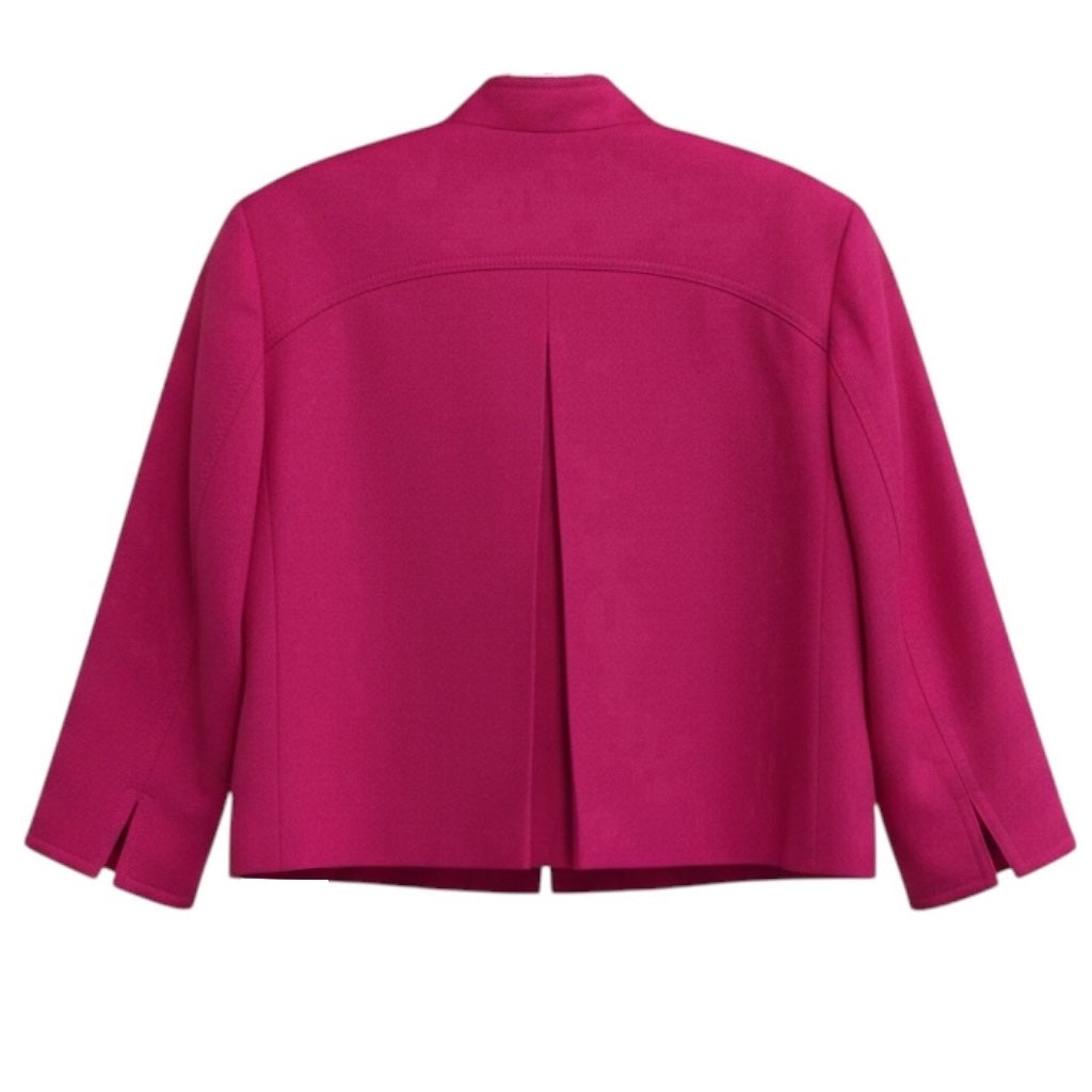 Akris Punto Fuchsia Pink Zip Front Wool and Angora Jacket