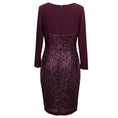 Load image into Gallery viewer, Elie Saab Burgundy Sequined Long Sleeved Crepe Midi Cocktail Dress
