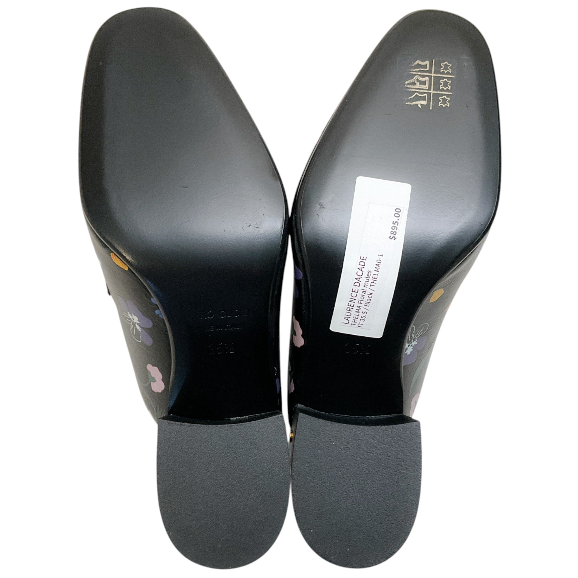 Laurence Dacade Black Multi Floral Thelma Mules