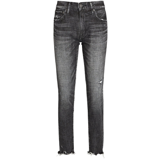 Moussy Vintage Black Checotah Mid-Rise Skinny Cropped Jeans
