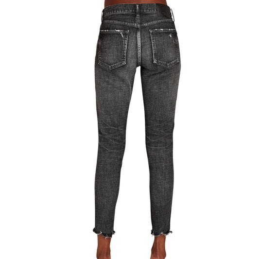 Moussy Vintage Black Checotah Mid-Rise Skinny Cropped Jeans