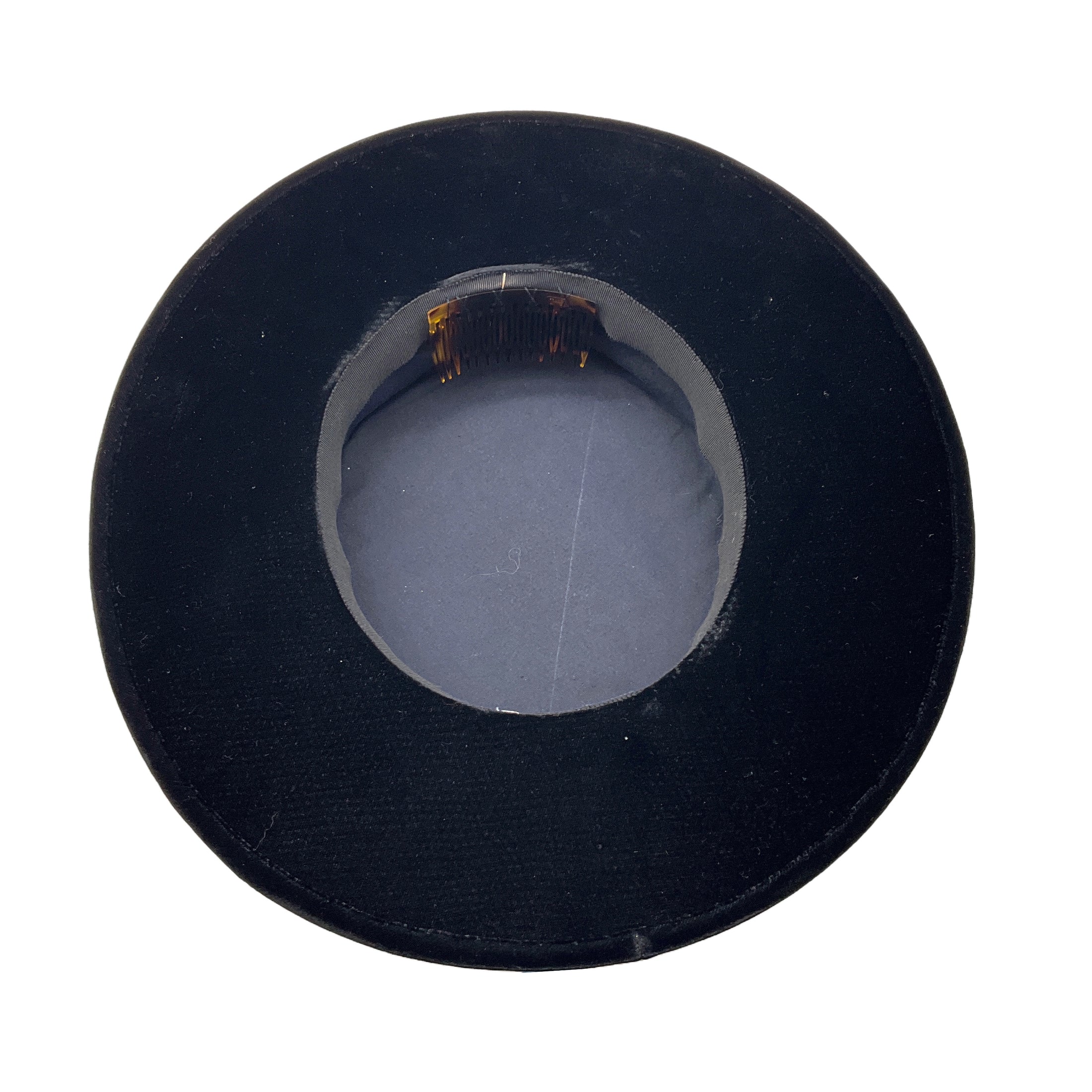Chanel Vintage Rare Black Grosgrain Trimmed Velvet Hat