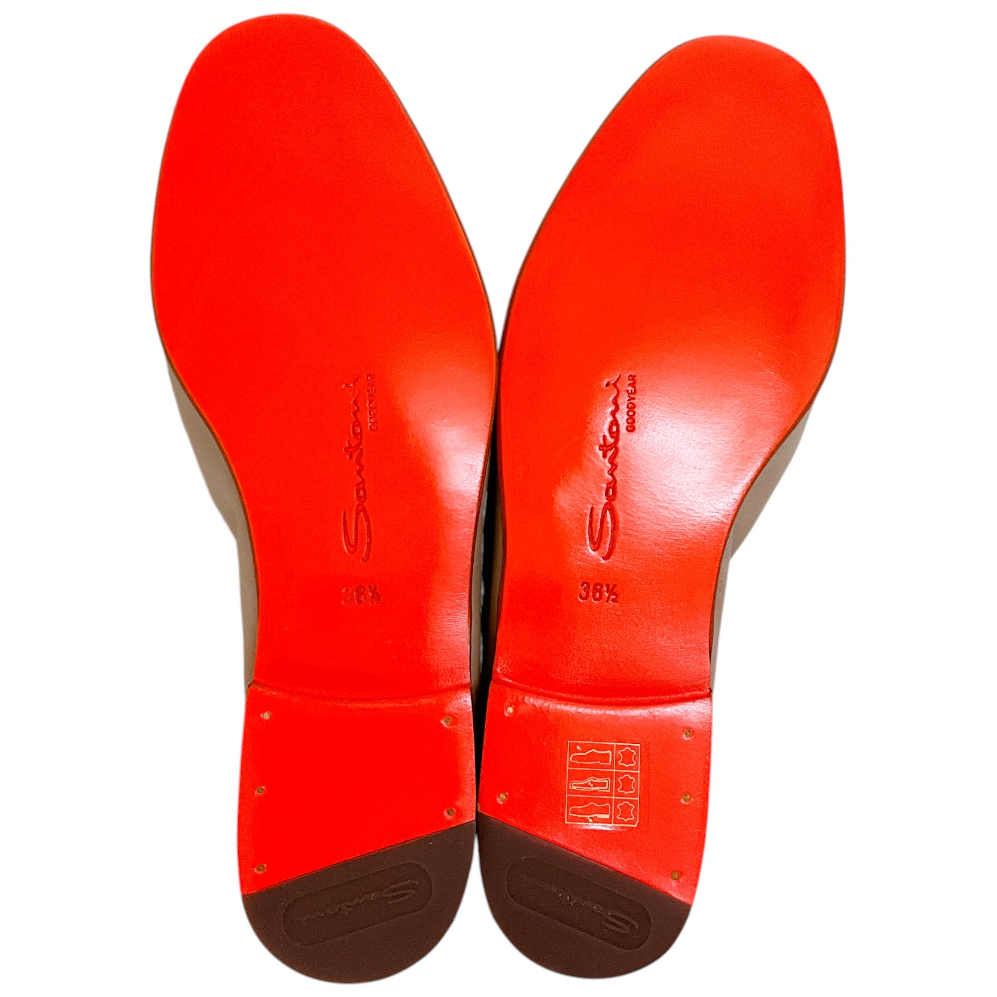 Santoni Beige Leather Loafers
