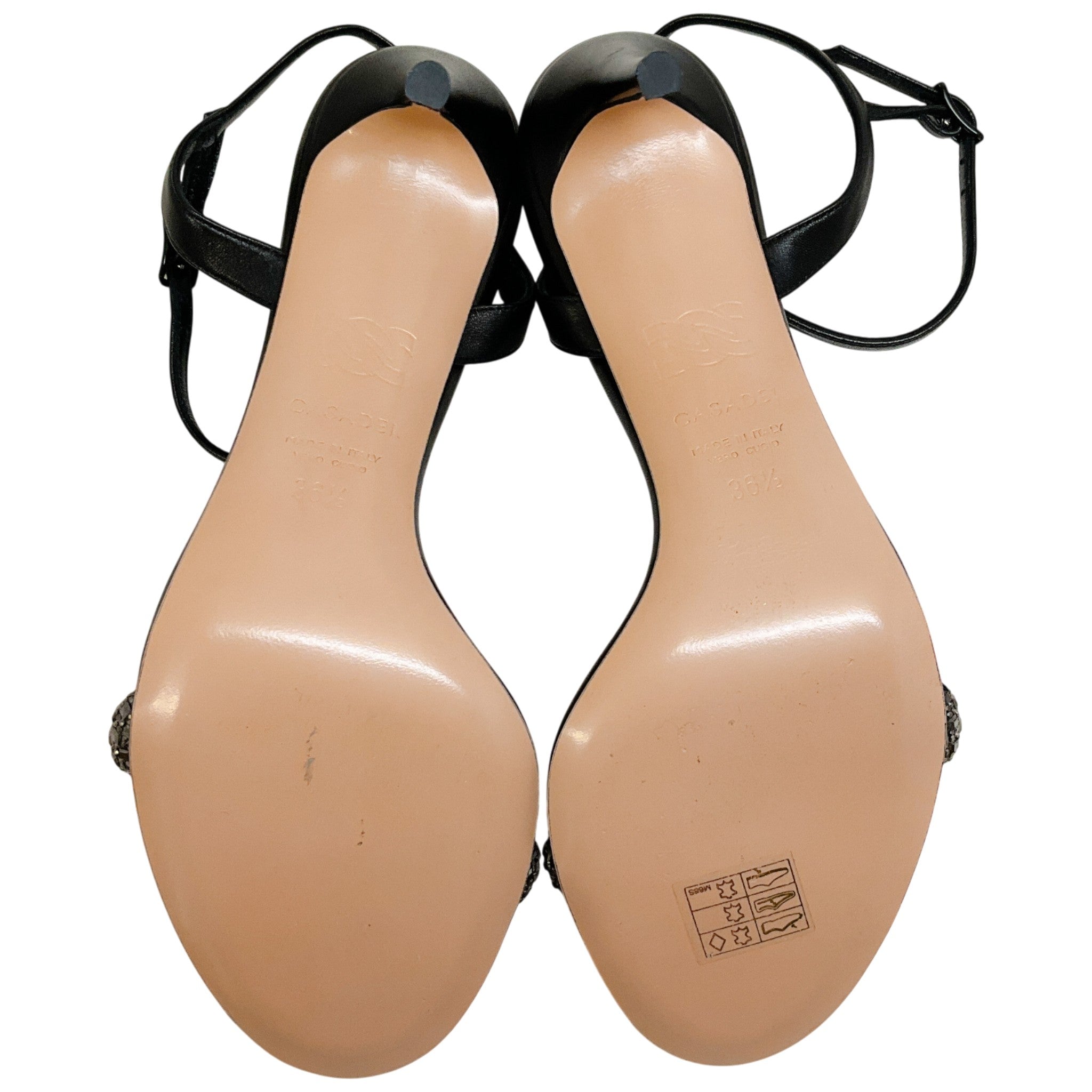 Casadei Black Rhinestone Embellished Stratosphere Sandals