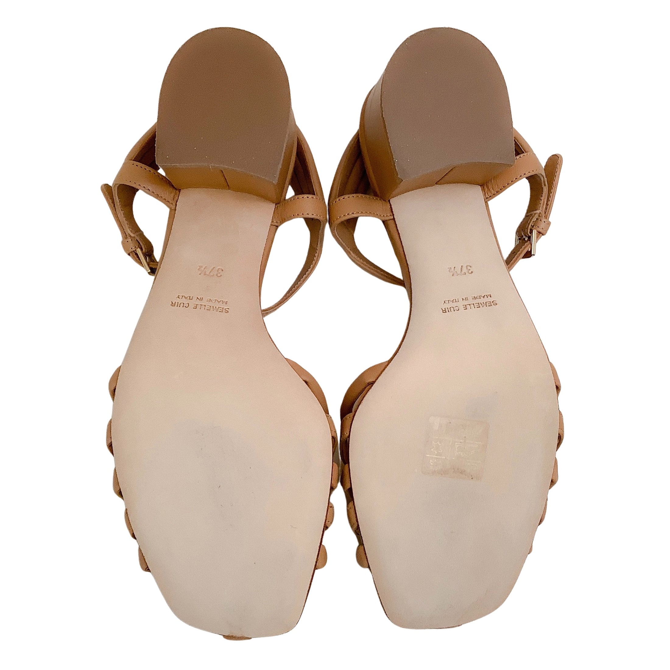 Laurence Dacade Beige Leather Catalina Ankle Strap Sandals