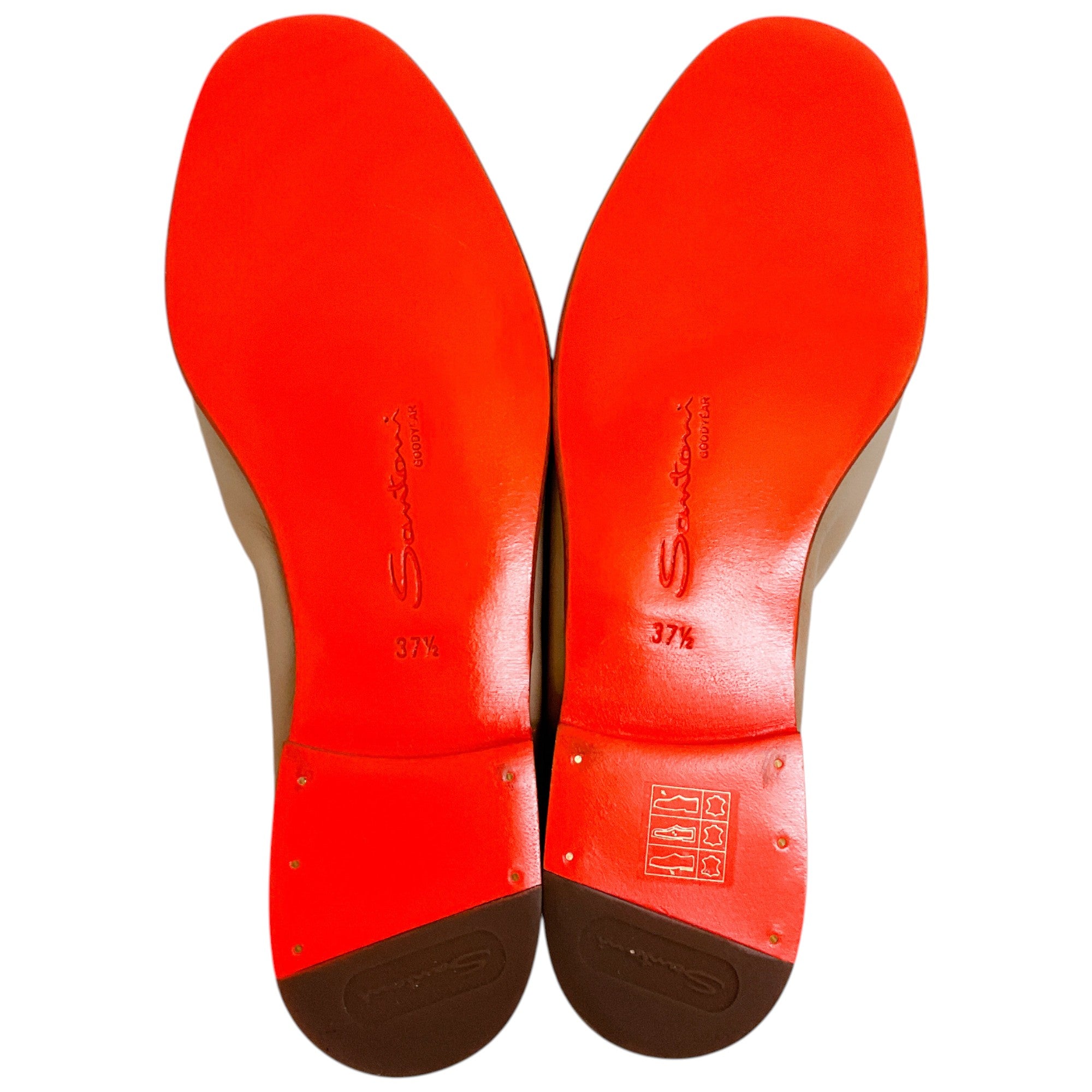 Santoni Beige Leather Loafers