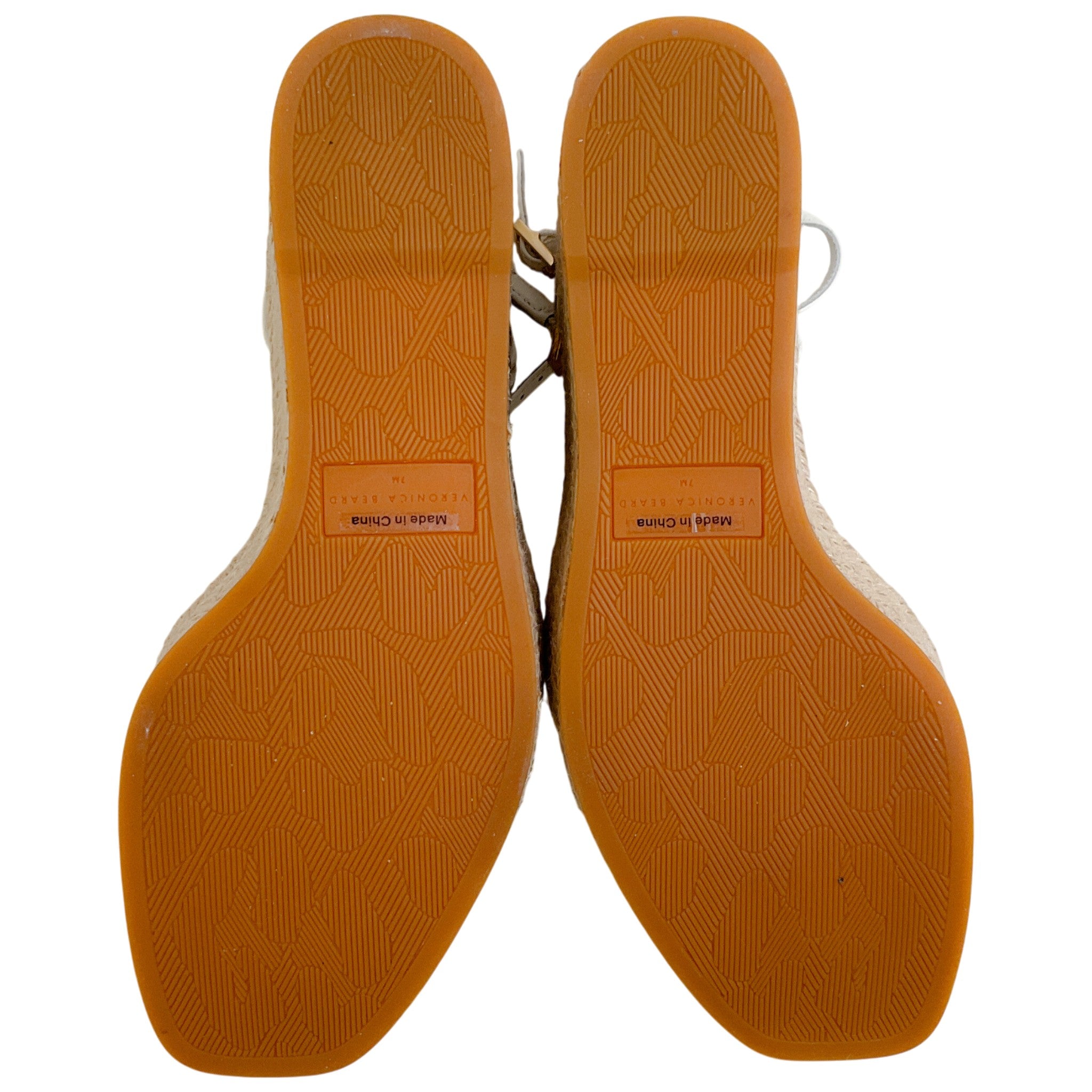 Veronica Beard Coconut Leather Ravina Raffia Wedge Sandals