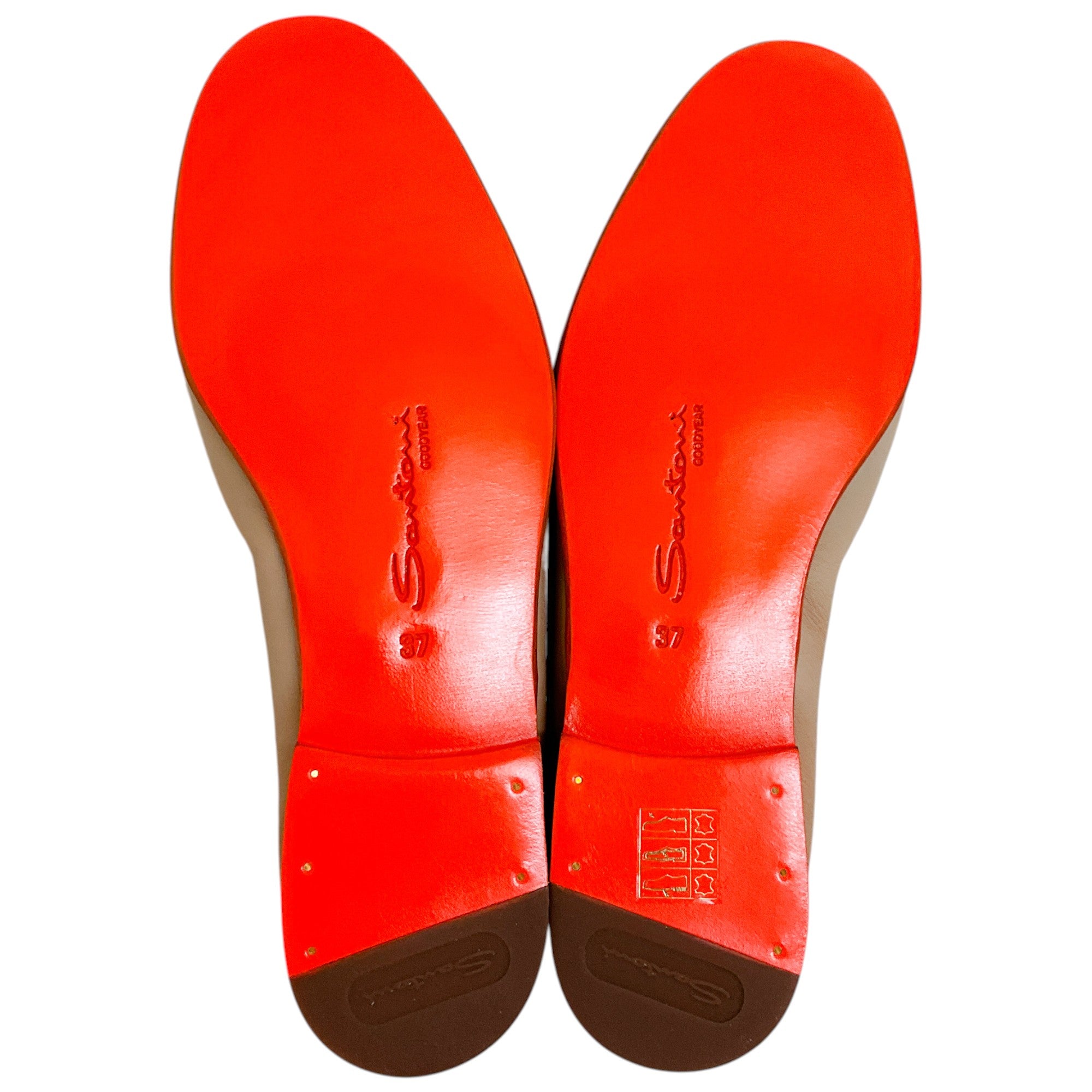 Santoni Beige Leather Loafers