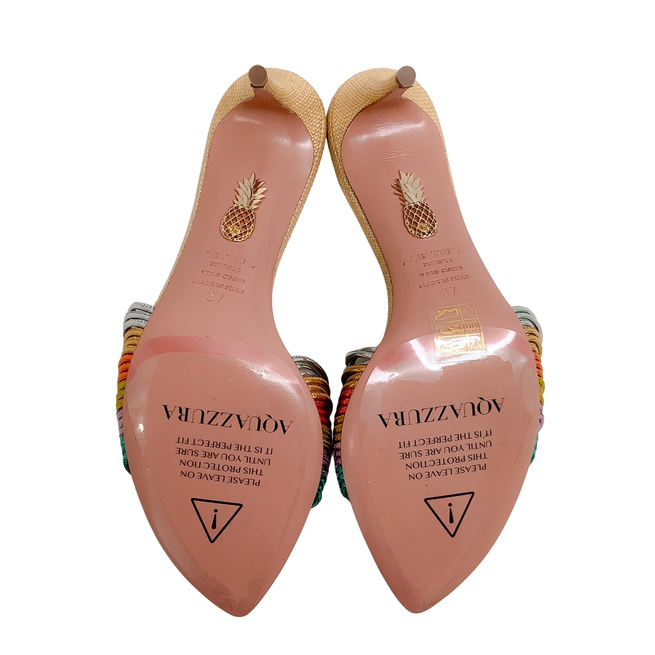 Aquazzura Pastel Rainbow Rendezvous Sandals