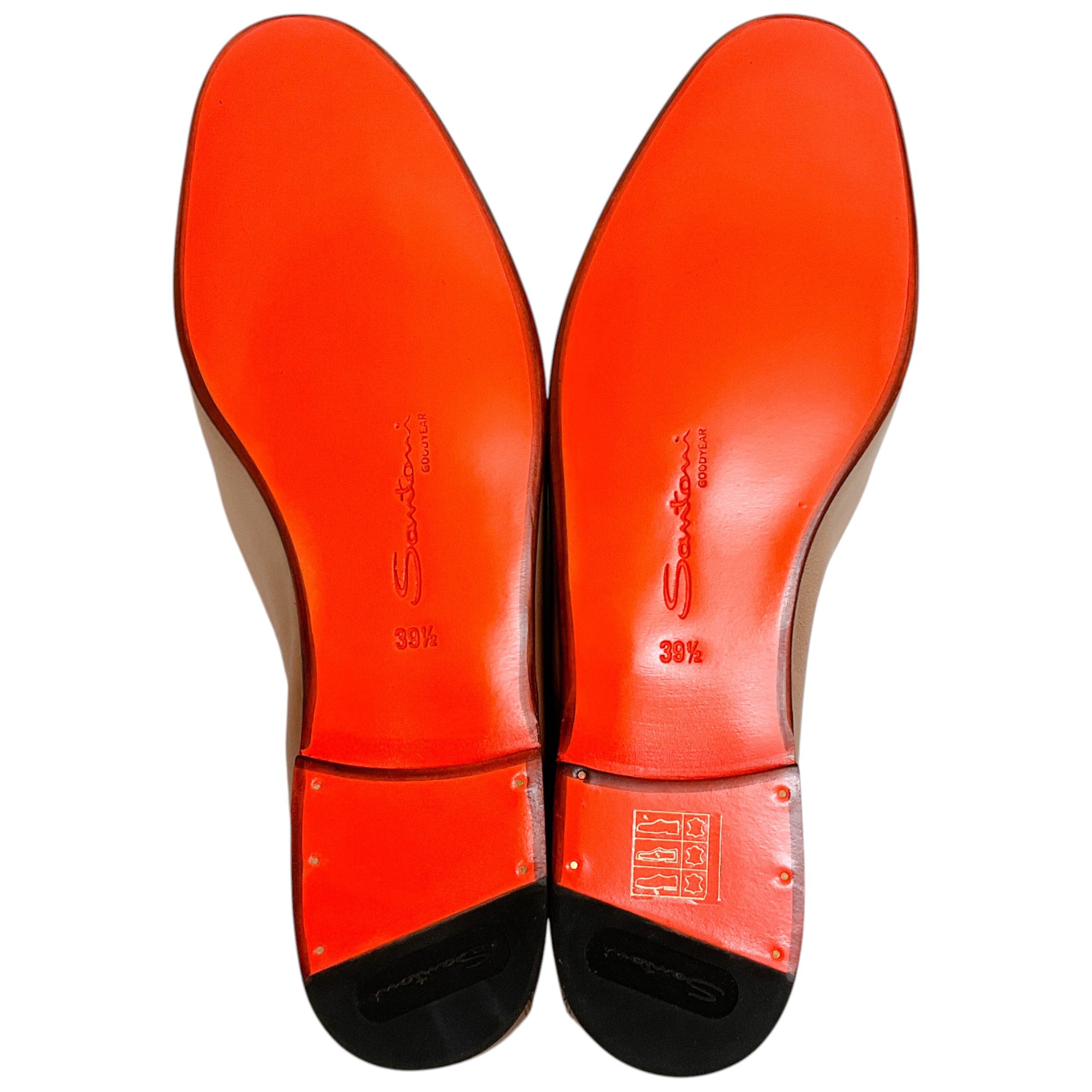 Santoni Beige Leather Loafers