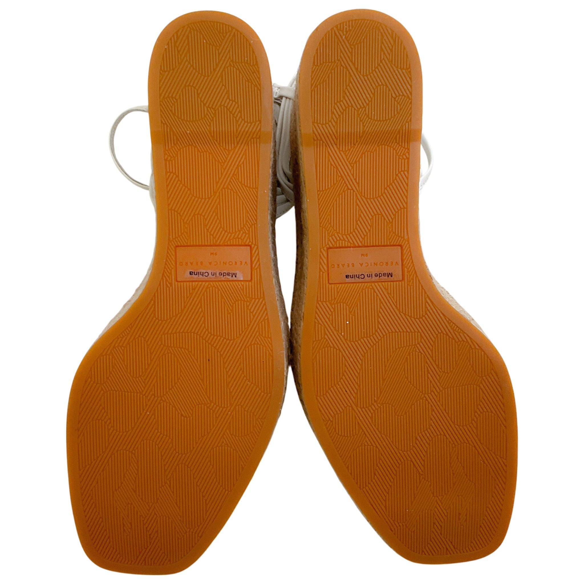 Veronica Beard Coconut Leather Ravina Raffia Wedge Sandals