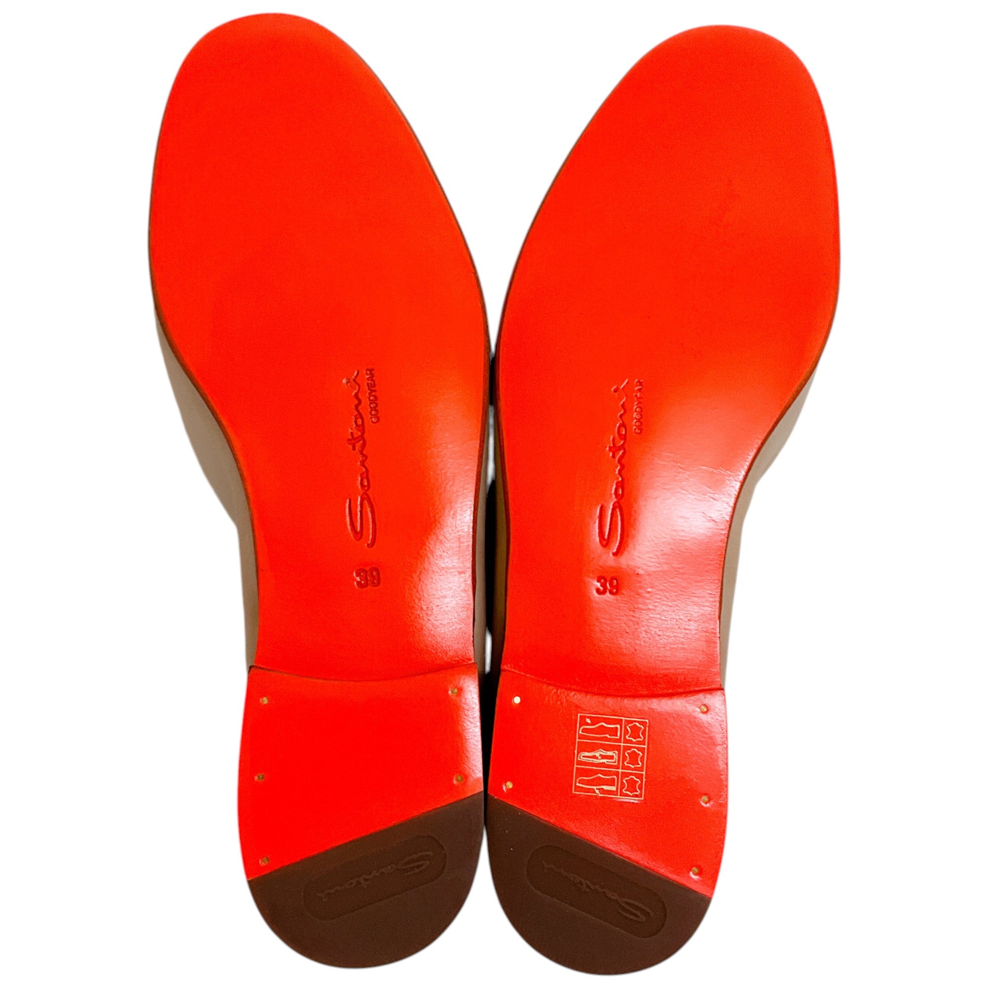 Santoni Beige Leather Loafers
