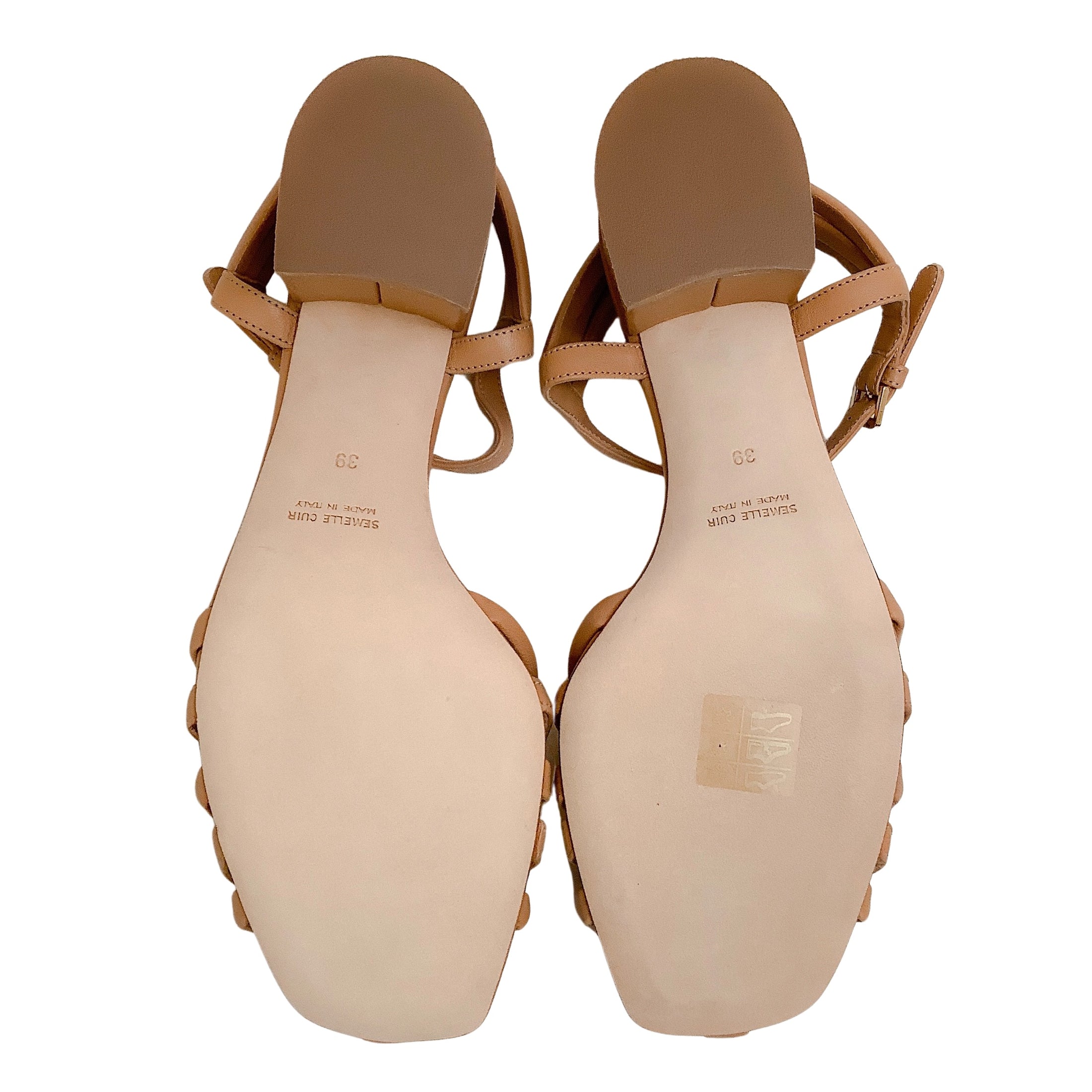 Laurence Dacade Beige Leather Catalina Ankle Strap Sandals