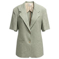Load image into Gallery viewer, Alysi Sage Green Short Sleeved Linen Blazer Jacket
