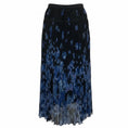 Load image into Gallery viewer, Altuzarra Black / Blue Kemmaren Pleated High Rise Midi Skirt
