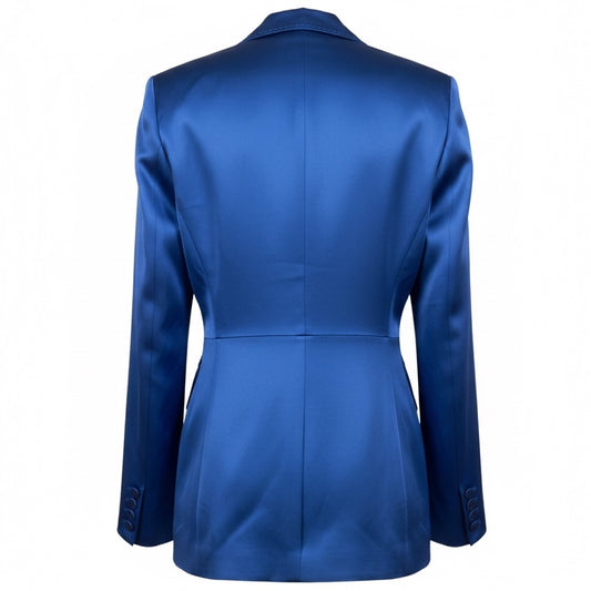 Alejandra Alonso Rojas Abel Blue Silk Blazer Jacket
