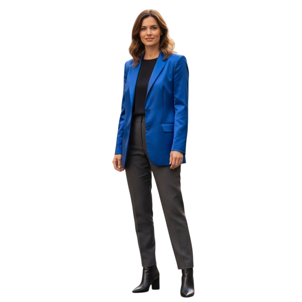 Alejandra Alonso Rojas Abel Blue Silk Blazer Jacket