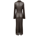 Load image into Gallery viewer, A.L.C. Chocolate Brown Freya Open Stitch Long Sleeve Maxi Dress with Slip

