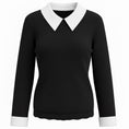 Load image into Gallery viewer, Alice + Olivia Black Combo Porla Collared Sweater
